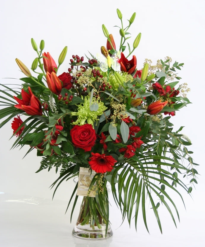 Bouquet Red Green Gloria Congratulations