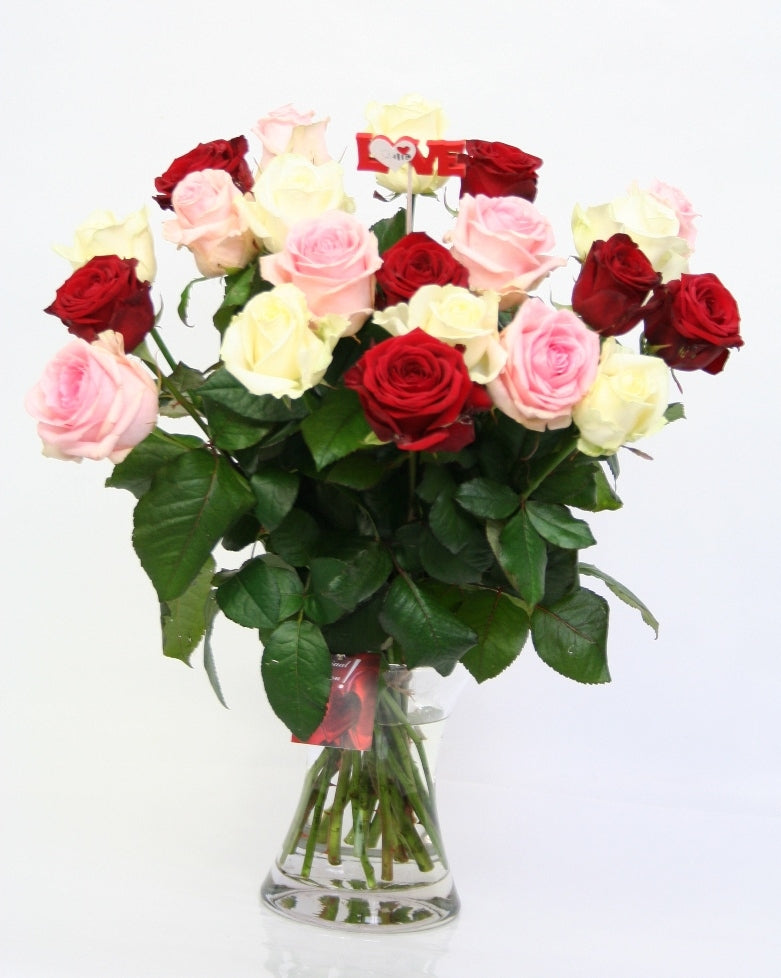 Roses Bouquet de grands roses d'amour romantique gonflées