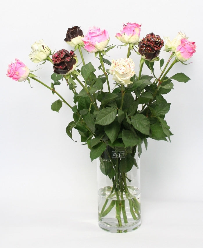 Roses bouquet of 10 large -flowered chocodream wax roses