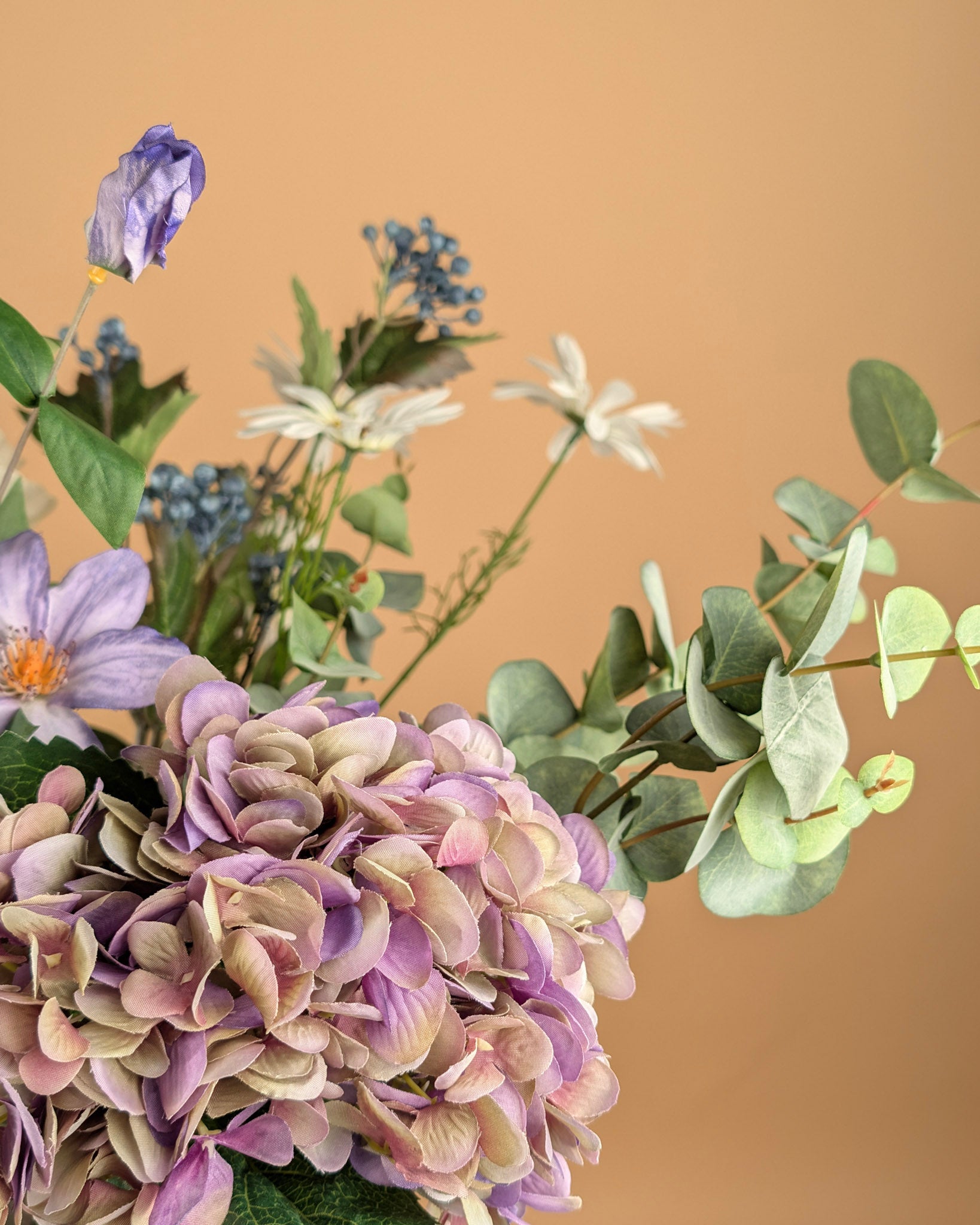 Zijdeboeket Isabella – Lila / Crème – 70 cm