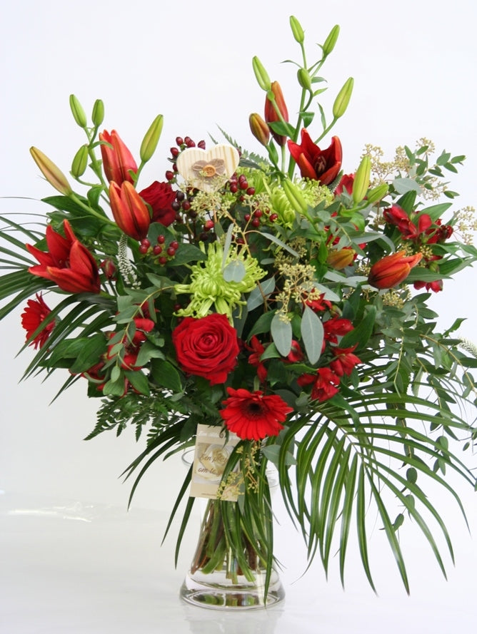 Bouquet Red Green Gloria Love Romanticism