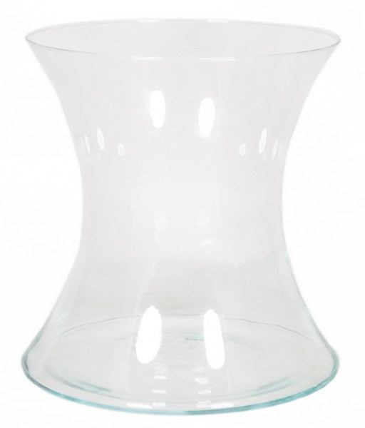 Hourglass vase of glass