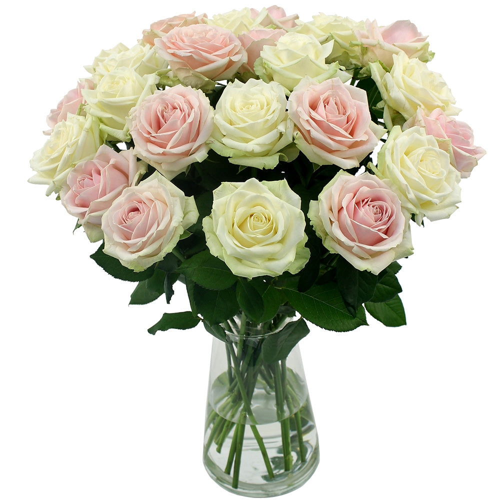 Bouquet Great Bloemy Light Pink Roses And Cream White Roses