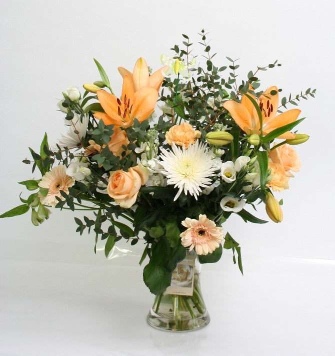 Bouquet Tendresse Oranje Pfirsich neues Zuhause