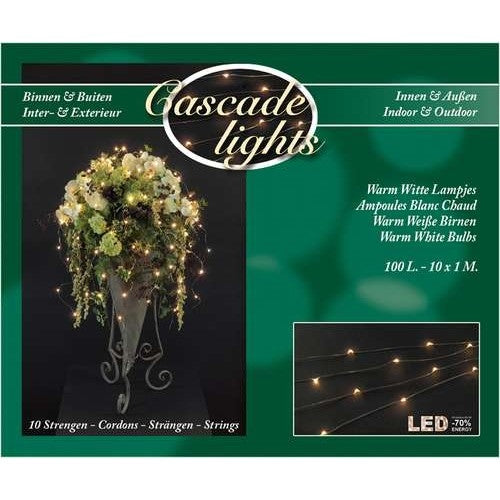 Cascade lighting 100 LED lights warm white