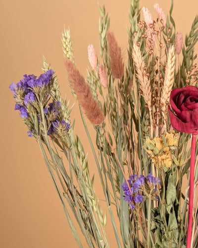 Burgundy Bliss – Droogbloemen Veldboeket (60 cm)