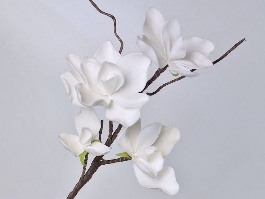 Branche de fleur de mousse Blanc Ø 17 cm