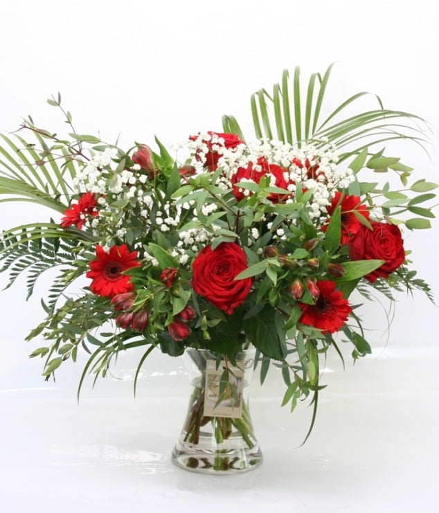 Bouquet fleurs ballade rouge merci