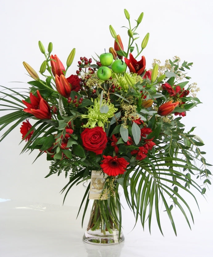 Bouquet Fleurs Green rouge Gloria se rétablisse bientôt