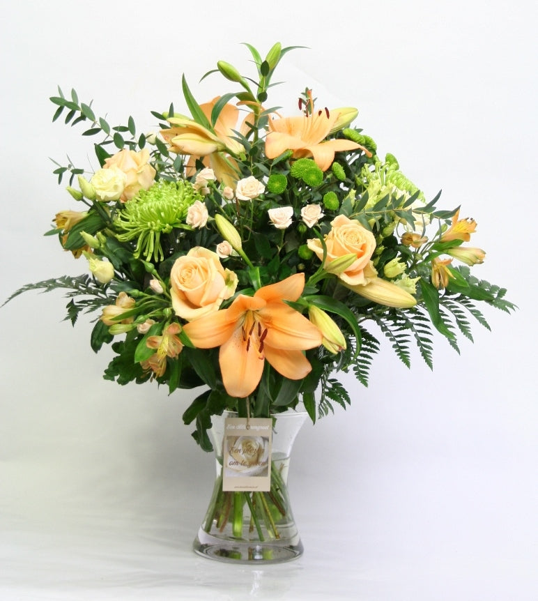 Boeket bloemen Peach Pracht