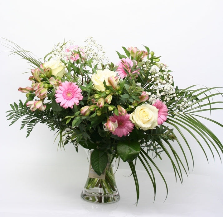 Bouquet Bloemen Tendresse rose blanc merci