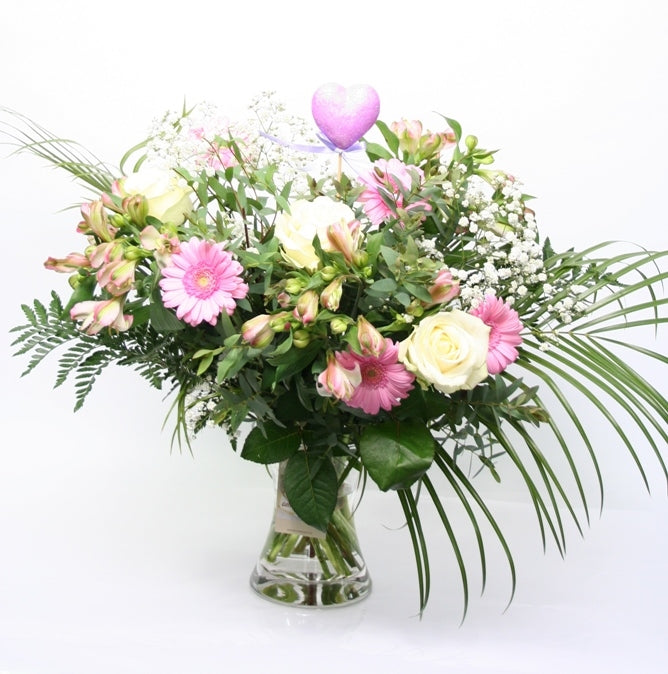 Bouquet Blumen weiß rosa Zärtlichkeit Liebe