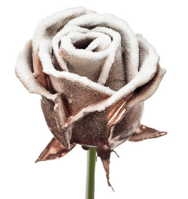 Copper bouquet de roses de cire avec une couche de tranche