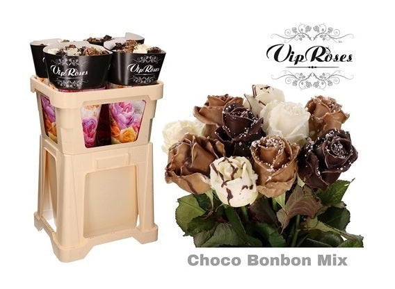 Roses bouquet of 10 large -flowered wax roses choco bonbon mix