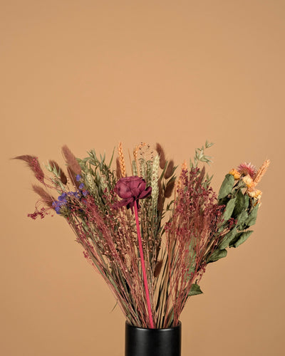 Burgundy Bliss – Droogbloemen Veldboeket (50 cm)