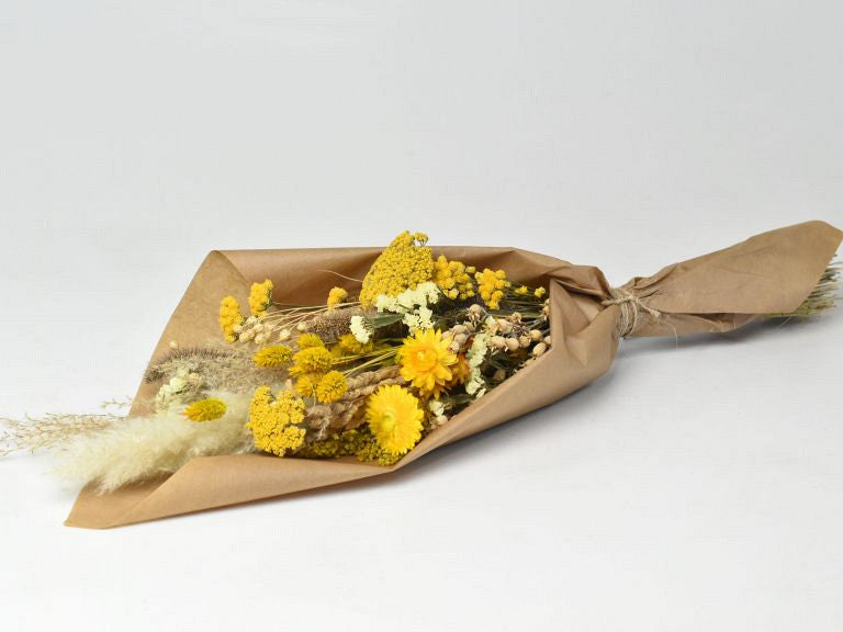 Droogbloemen Boeket Geel Naturel 60cm