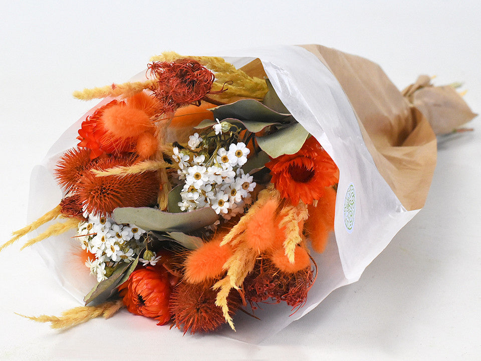 Dry flowers bouquet orange 50cm