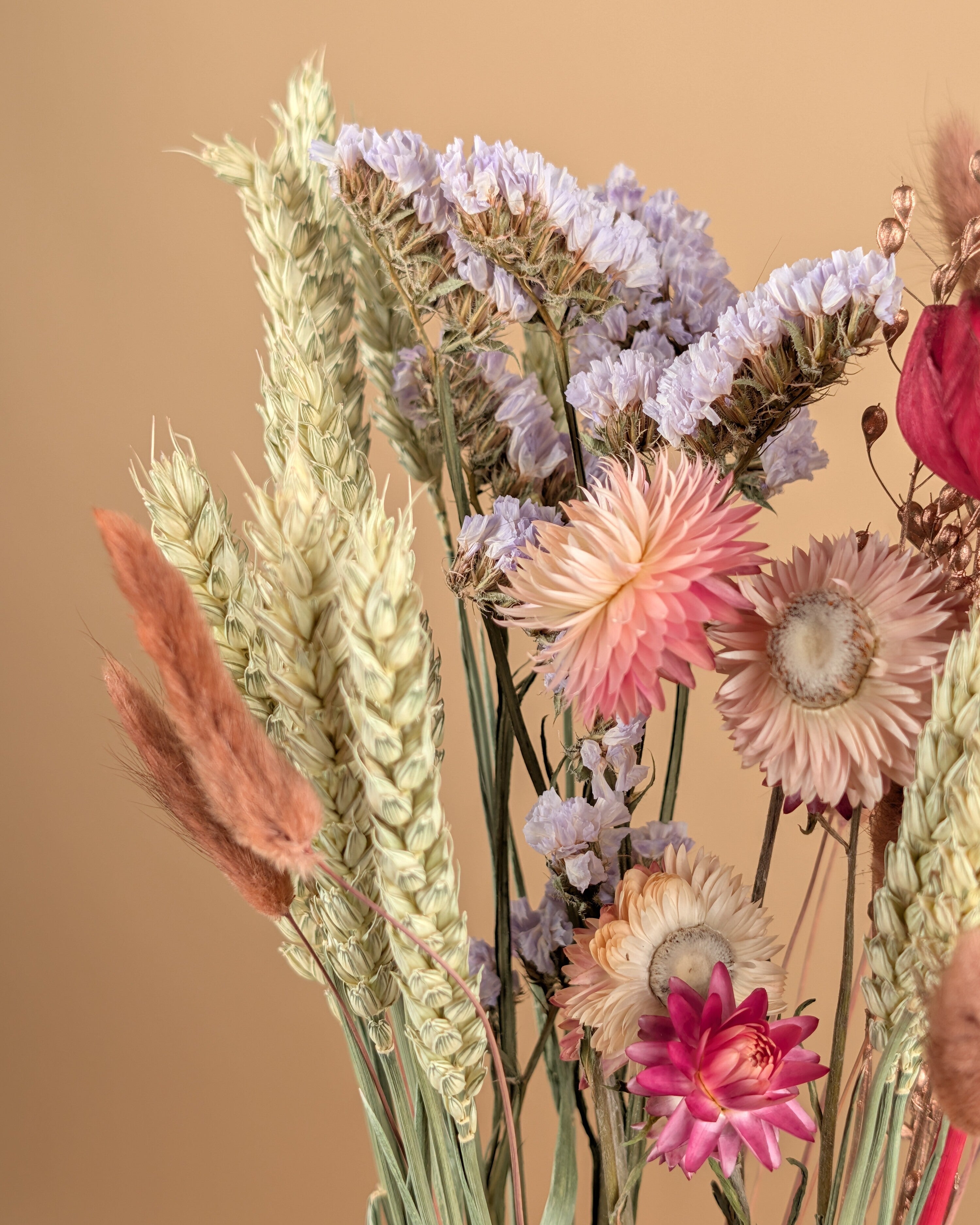 Burgundy Glow – Marktstijl Droogbloemenboeket (50 cm)