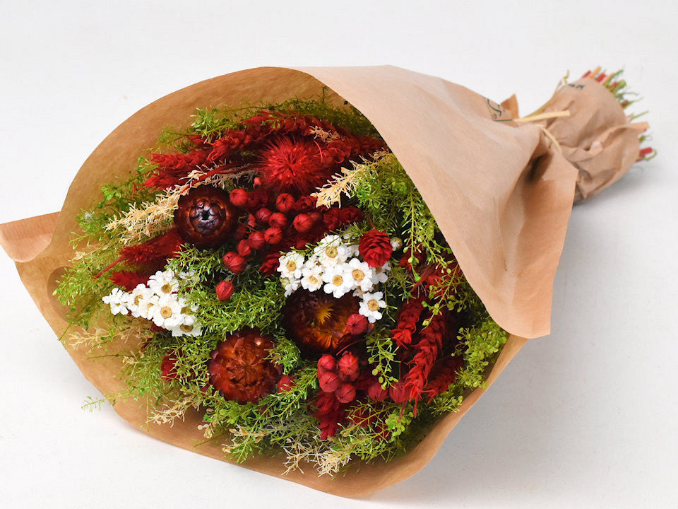 Droogbloemen Boeket Rood 40cm