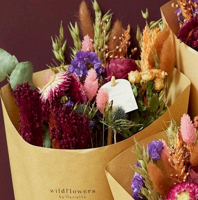 Burgundy Bliss – Droogbloemen Veldboeket (50 cm)