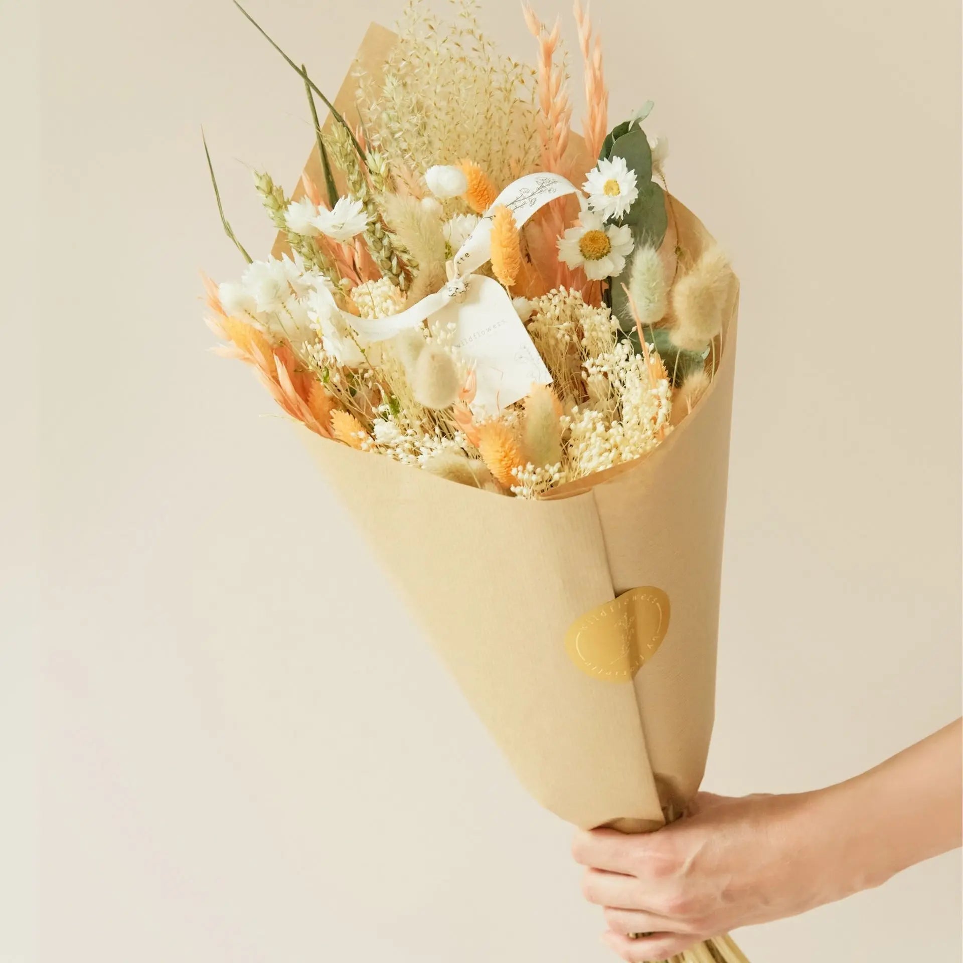 Exclusief Droogbloemen Veldboeket – Soft Peach